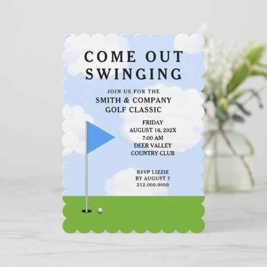 Golf Tournament Invitation Kaart (Staand voorkant)