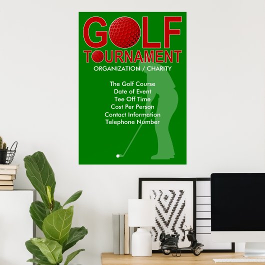 Golf Tournament Poster 3 (u kunt aanpassen) (Thuiskantoor)
