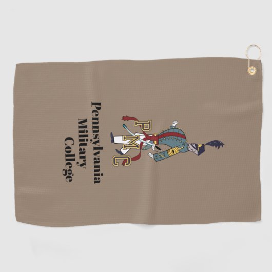 * GOLF TOWEL (bruin) met PMC Proud Cadet logo Golfhanddoek (Horizontaal)