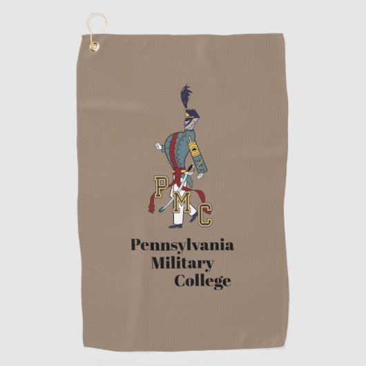 * GOLF TOWEL (bruin) met PMC Proud Cadet logo Golfhanddoek (Voorkant)