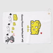 Golf Towel Cheese Mouse Hearts Love Golfhanddoek (Horizontaal)
