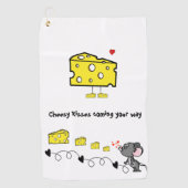 Golf Towel Cheese Mouse Hearts Love Golfhanddoek (Voorkant)
