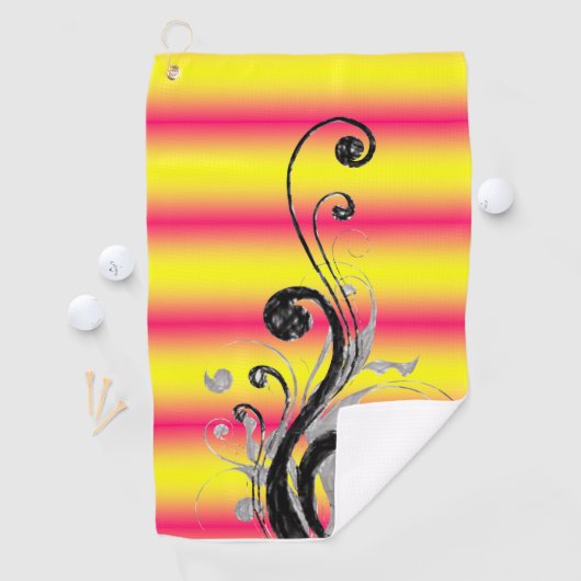 Golf Towel Floral Golfhanddoek (Insitu)