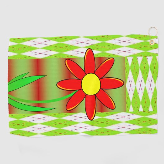 Golf Towel Floral Golfhanddoek (Horizontaal)