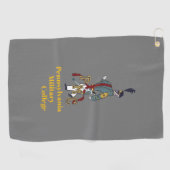 * GOLF TOWEL (grijs) met PMC Proud Cadet logo Golfhanddoek (Horizontaal)