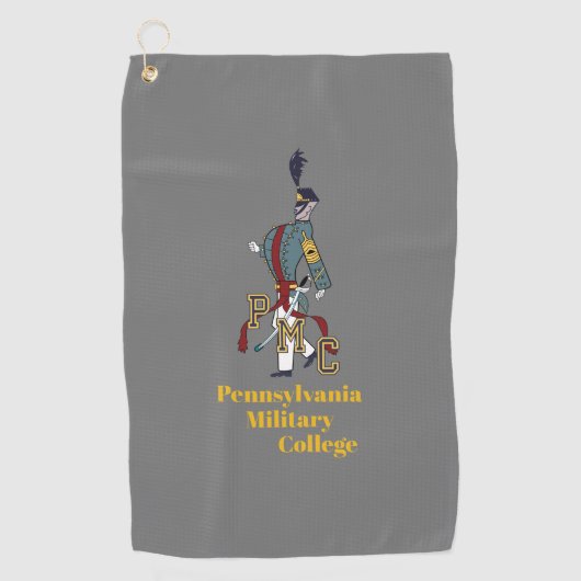 * GOLF TOWEL (grijs) met PMC Proud Cadet logo Golfhanddoek (Voorkant)