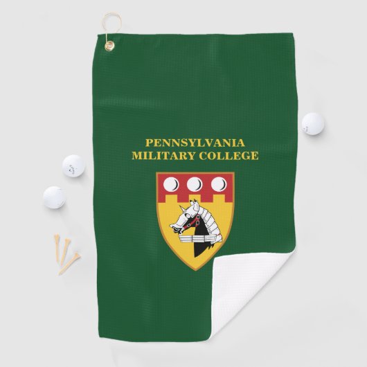 GOLF TOWEL (groen) met PMC SEAL logo Golfhanddoek (Insitu)