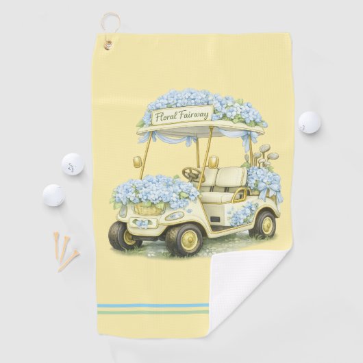 Golf Towel | Hydrangea Floral Fairway Gift Golfhanddoek (Insitu)