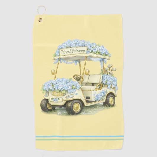 Golf Towel | Hydrangea Floral Fairway Gift Golfhanddoek (Voorkant)