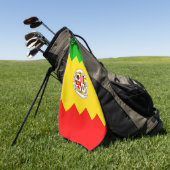 Golf Towel met Afbeelding van de vlag van de stad  Golfhanddoek (Groen)