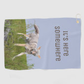 Golf Towel met coyote Golfhanddoek (Horizontaal)