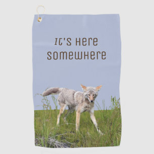 Golf Towel met coyote Golfhanddoek