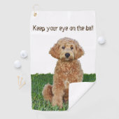 Golf Towel met gouden doodle Golfhanddoek (Insitu)