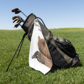 Golf Towel met grizzly beer Golfhanddoek (Groen)