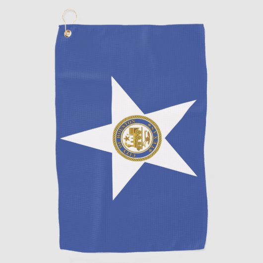 Golf Towel met vlag van Houston City, Verenigde St Golfhanddoek (Voorkant)