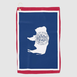 Golf Towel met vlag van Wyoming State, Verenigde S Golfhanddoek