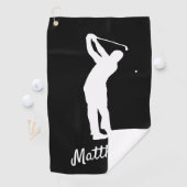 Golf Towel monogramme "golfer Matthew" b&w Golfhanddoek (Insitu)