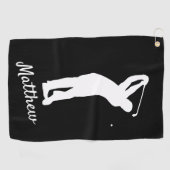 Golf Towel monogramme "golfer Matthew" b&w Golfhanddoek (Horizontaal)