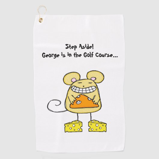 Golf Towel Mouse Cheese Pizza  Golfhanddoek (Voorkant)