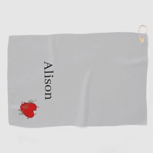 Golf Towel Red Heart Golfhanddoek (Horizontaal)