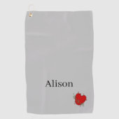 Golf Towel Red Heart Golfhanddoek (Voorkant)