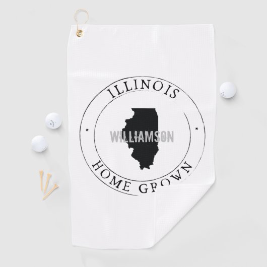 Golf Towel State Personalized Illinois Golfhanddoek (Insitu)
