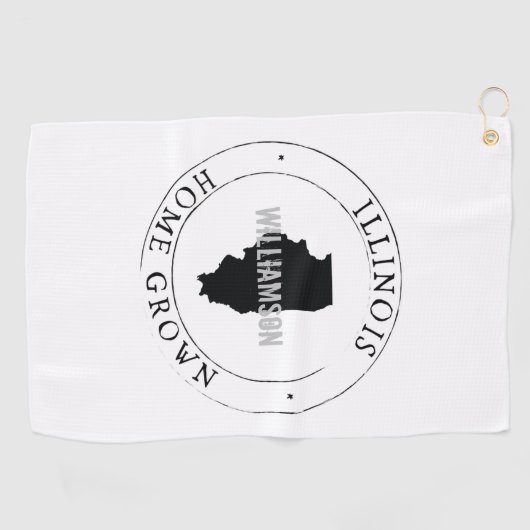 Golf Towel State Personalized Illinois Golfhanddoek (Horizontaal)