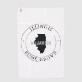Golf Towel State Personalized Illinois Golfhanddoek (Voorkant)