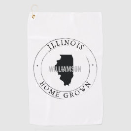 Golf Towel State Personalized Illinois Golfhanddoek