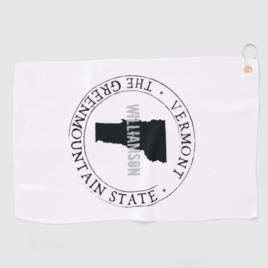 Golf Towel State Personalized Vermont Golfhanddoek (Horizontaal)