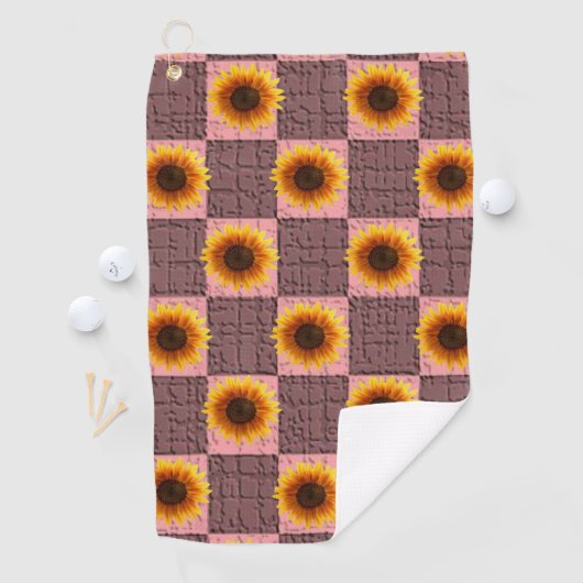 Golf Towel Sunflower Golfhanddoek (Insitu)