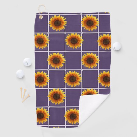 Golf Towel Sunflower Golfhanddoek (Insitu)