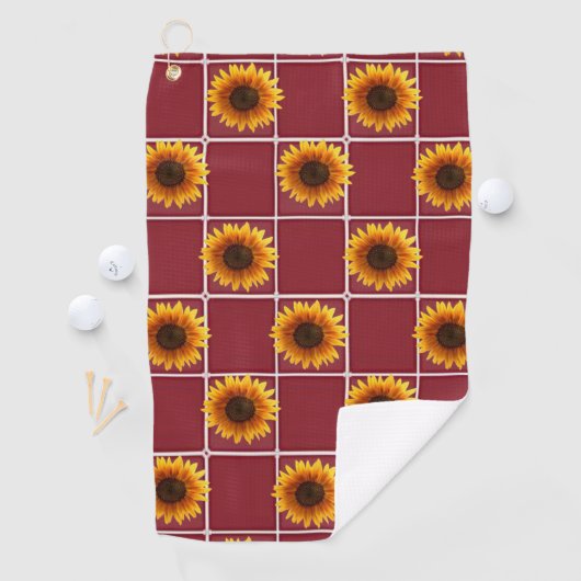 Golf Towel Sunflower Golfhanddoek (Insitu)