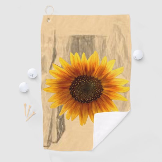 Golf Towel Sunflower Golfhanddoek (Insitu)