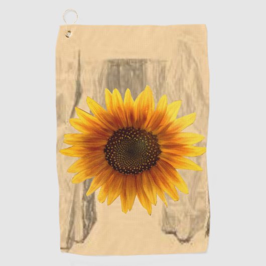 Golf Towel Sunflower Golfhanddoek (Voorkant)
