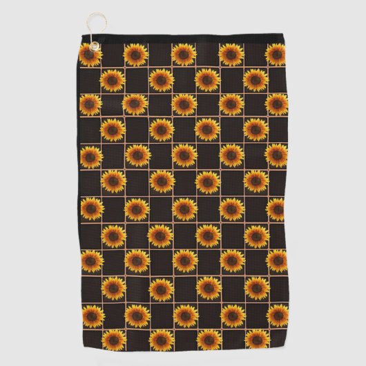 Golf Towel Sunflower Golfhanddoek (Voorkant)