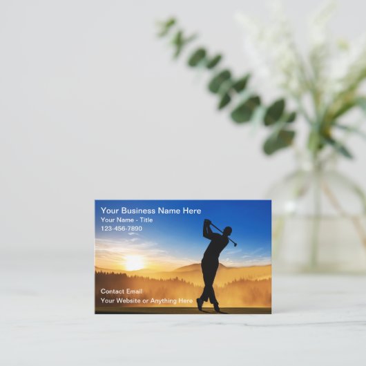 Golf Trainer Scenic Business Cards Visitekaartje (Staand voorkant)