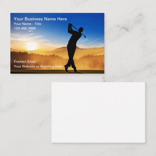Golf Trainer Scenic Business Cards Visitekaartje (Voorkant / Achterkant)