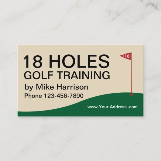 Golf training en instructeur visitekaartje (Voorkant)