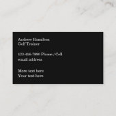 Golf Training Professional Business Profile-kaarte Visitekaartje (Achterkant)