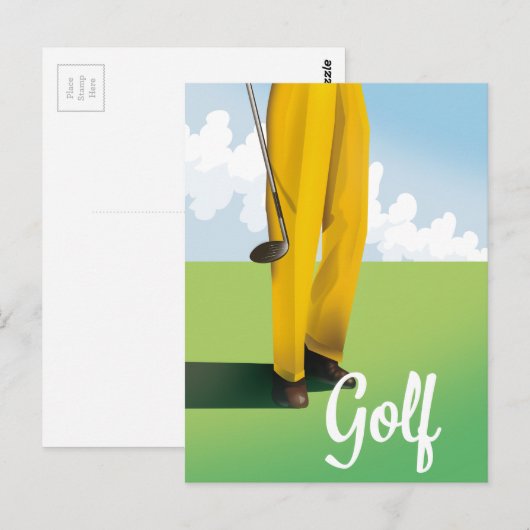  Golf Travel poster Briefkaart (Voorkant / Achterkant)