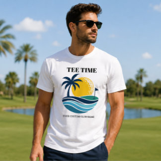 Golf Tropische Palmboom Zonsondergang Jouw Aangepa T-shirt