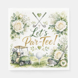 Golf Trouw Bloemen Laten we Par Tee  Servet