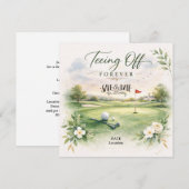 GOLF TROUWEN Laten we Par-Tee de datum vastleggen Save The Date (Voorkant / Achterkant)