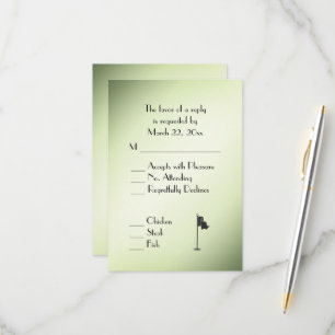 Golf Trouwthema Groen RSVP met Menu Keuze