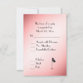 Golf Trouwthema Roze RSVP met Menu Keuze (Voorkant)