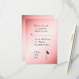 Golf Trouwthema Roze RSVP met Menu Keuze