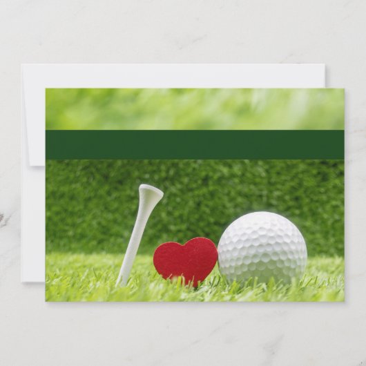 Golf trouwuitnodiging met liefde en t-shirt kaart (Voorkant)