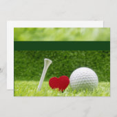 Golf trouwuitnodiging met liefde en t-shirt kaart (Voorkant / Achterkant)