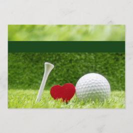 Golf trouwuitnodiging met liefde en t-shirt kaart